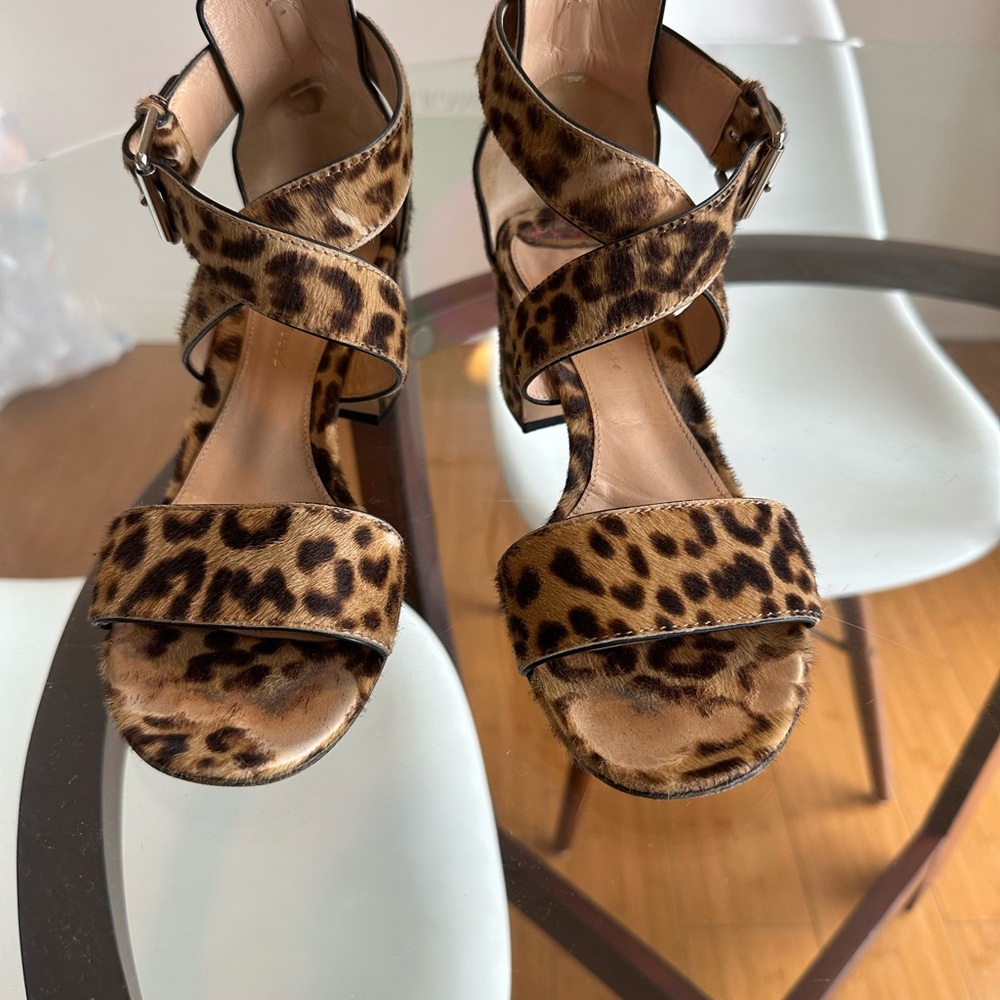 Gianvito Rossi Leopard Print Strappy Sandals size 6.5